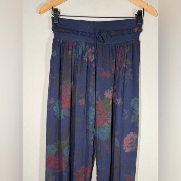 Made in Italy Cotton Floral Print Boho Pants - Picture 2 of 7